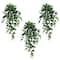 41" UV Resistant Artificial Puff Ivy Hanging Plant (Indoor/Outdoor) - Set of 3